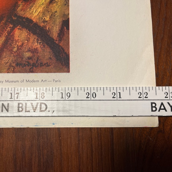 Vintage Amedeo Modigliani 28x22 Large Lithograph Seated Nude USA MCM Art Print - Picture 8 of 13